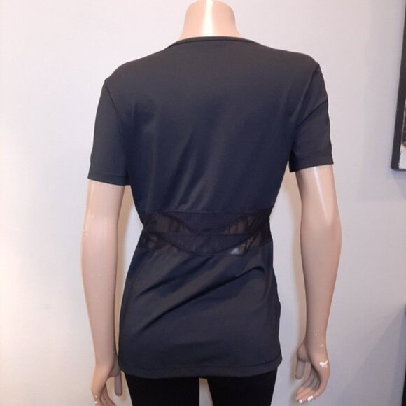 Titika Athletic Mesh TShirt Womens Size 10 Black Short Sleeve Sheer Fitted - Picture 7 of 9